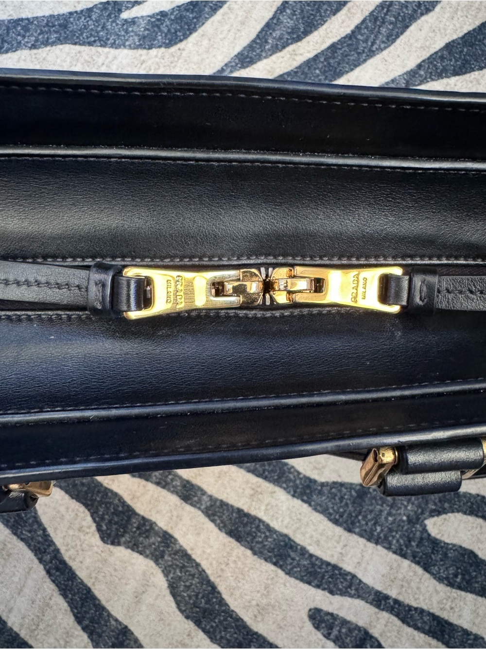 Authentic Prada Black Saffiano Leather Galleria Tote Bag w/ Strap & Card - Picture 8 of 8